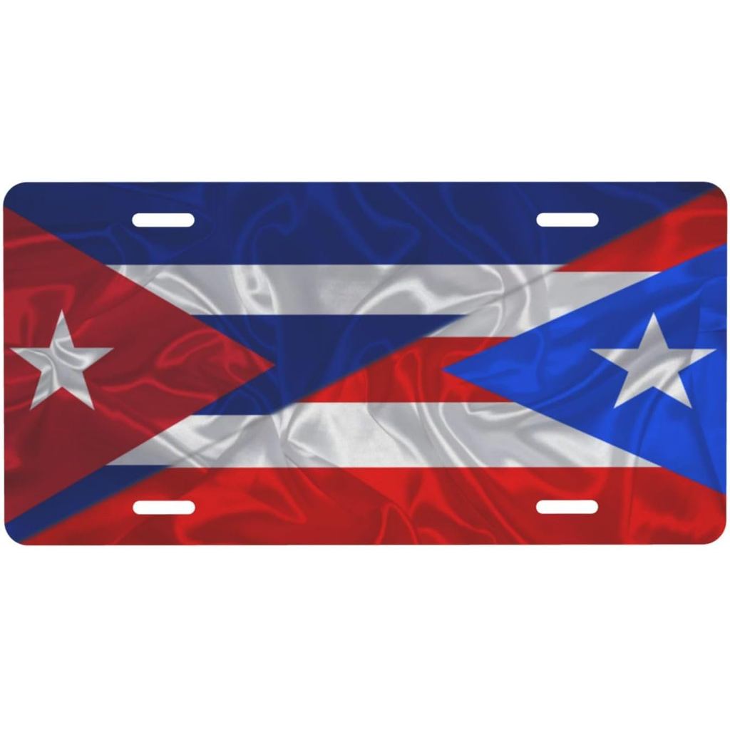 Cuba Cuba Cuba Cuba và Porto Rico Tam Giác Cờ Biển Số Dành Cho Nam Nữ Cá Tính Trang Trí Xe Phía Trướ