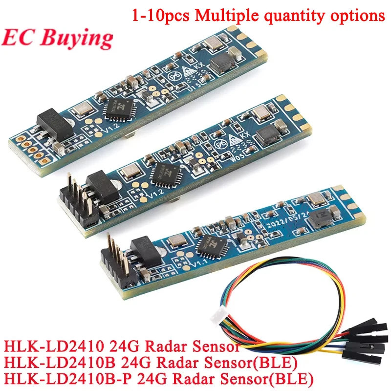 10 Cái / 1 HLK-LD2410B HLK-LD2410 Độ nhạy cao 24G Sự hiện diện của con người Statu Radar Mô-đun cảm 
