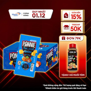  Ponnie Hotdog Giòn Ăn Liền Vị Phô Mai  Hộp x 20 cây x 20g  