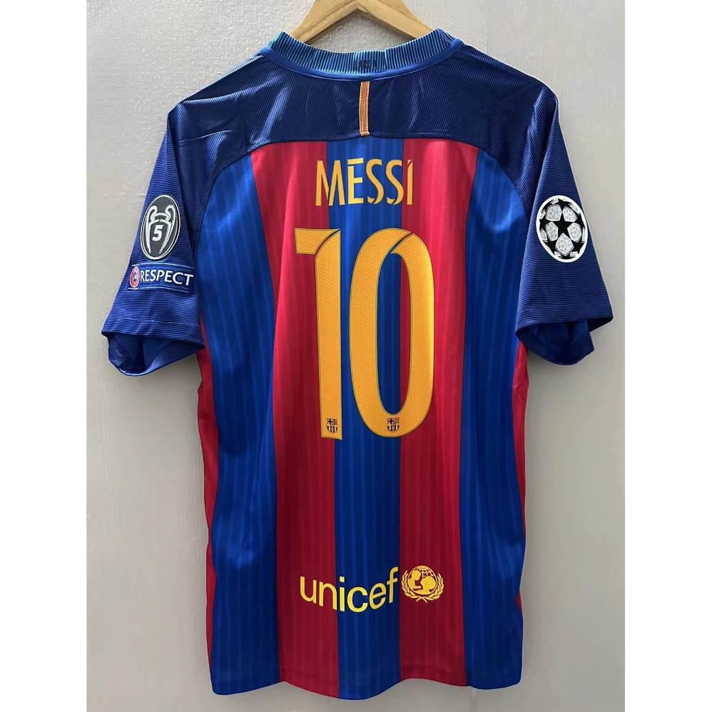 Áo bóng đá sân nhà Barcelona 2016-2017 #10 Áo bóng đá nam Messi Retro