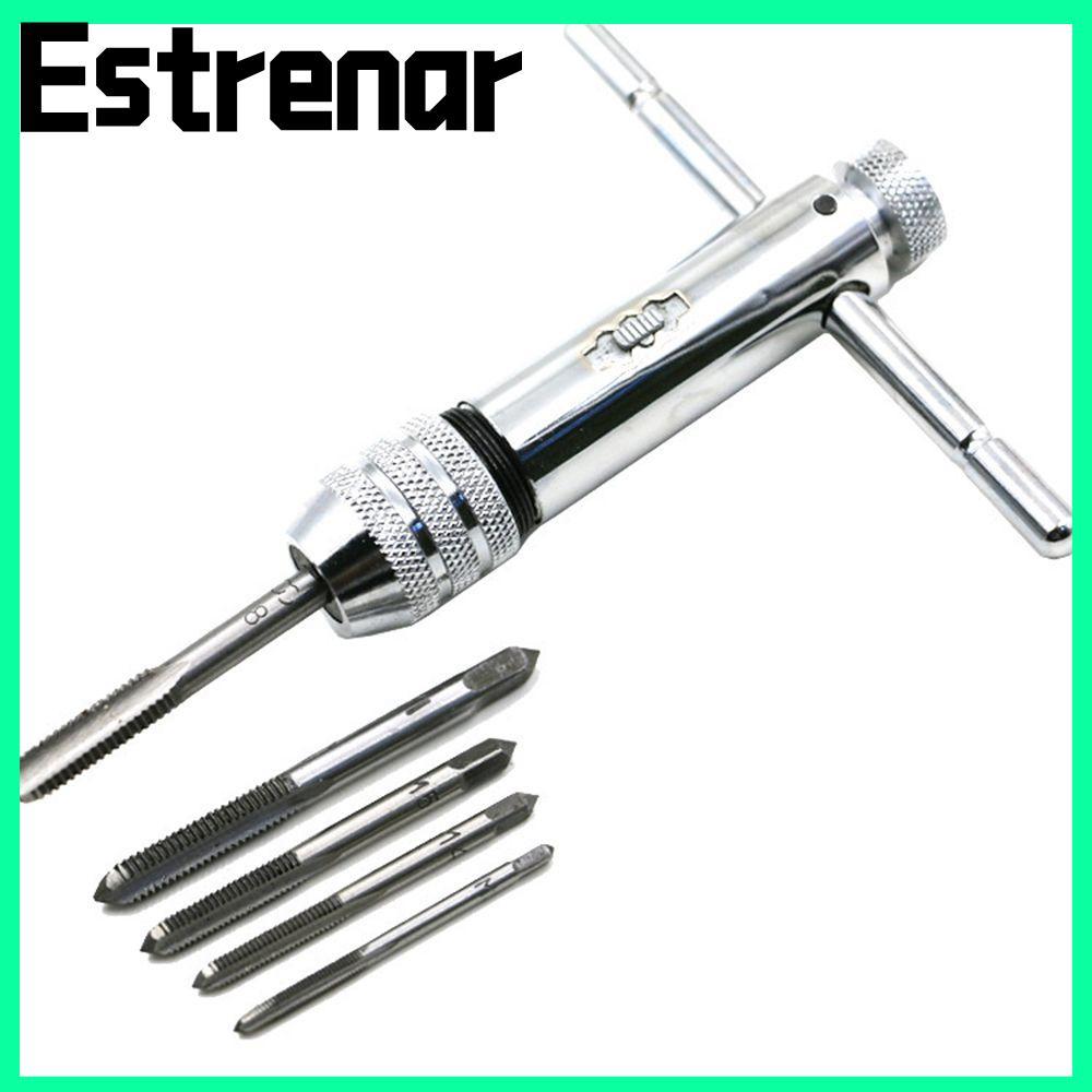 ESTRENAR Cờ lê Ratchet Thread Tap Machinist Tool Tool Tool Phụ kiện M5-M12 Cờ lê Dụng cụ khai thác t