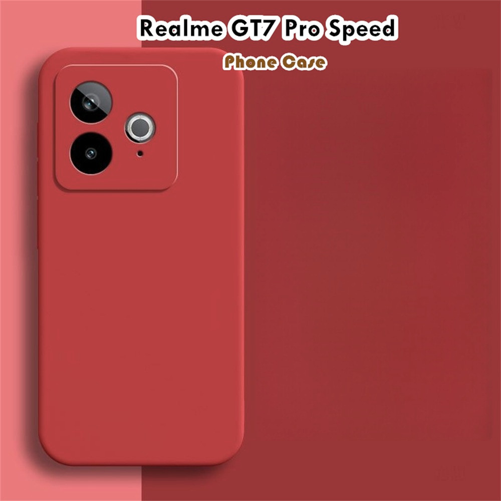 [Sẵn sàng] Dành cho Realme GT7 Pro Speed Case Silicone Full Case Thời trang Vỏ điện thoại màu trơn c