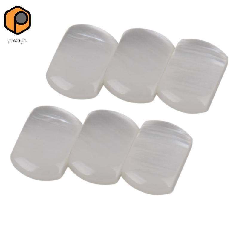 6 Trắng Acrylic GUITAR TUNERS TUNING PEGS MÁY ĐẦU NÚT Thay Thế