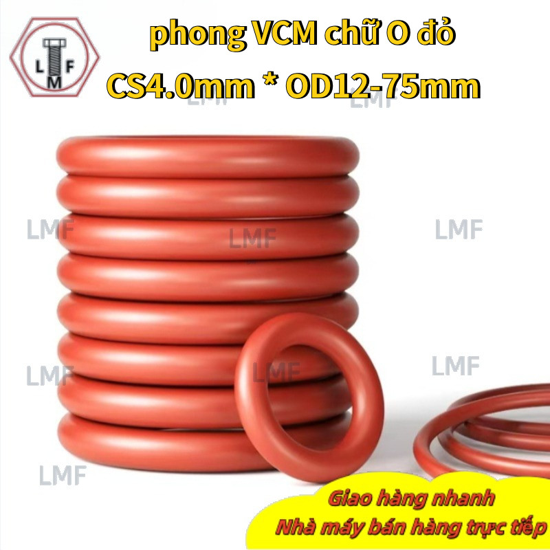 [[LMF-VN-38]]  phong VCM chữ O đỏ Miếng đệm niêm CS4.0mm * OD12-75mm