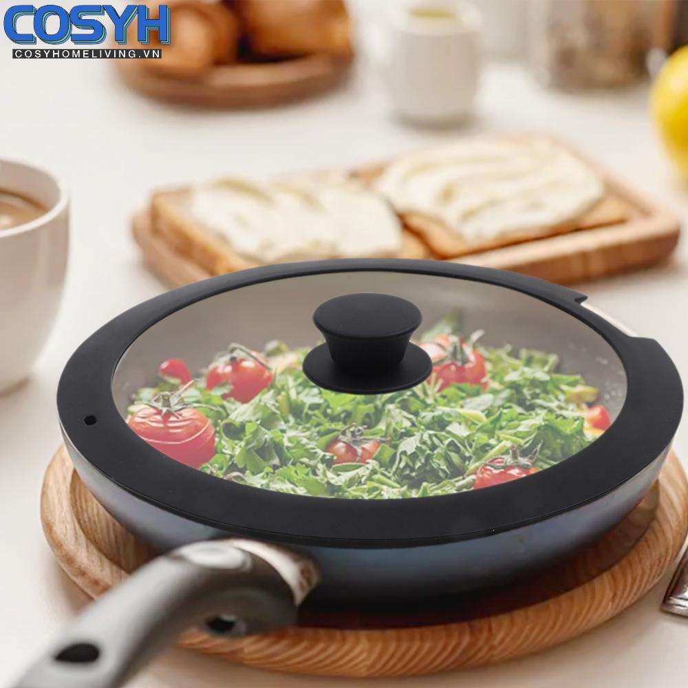 <cosyh>Heat Resistant Silicone Lid with Easy Rinse Maintenance for Post Cooking Cleanup