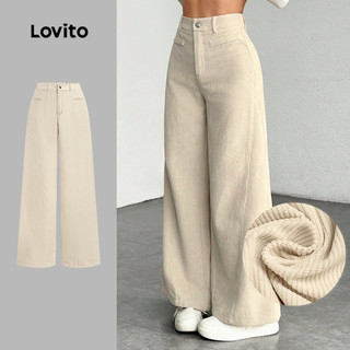  Lovito Quần Tây Dịu Dàng Có Dây Chẫn Táo Phuộc Giả Túi Áo Bấm Phù Hợp Mọi Mùa Quần Kaki Cho Phụ Nữ L154ED040 