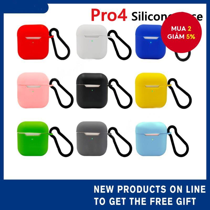 Hộp đựng cho AirPods Pro 4 TWS Bluetooth Pro4 Tai nghe Bảo vệ Silicone Đen Màu Đặc (Không bao gồm ta