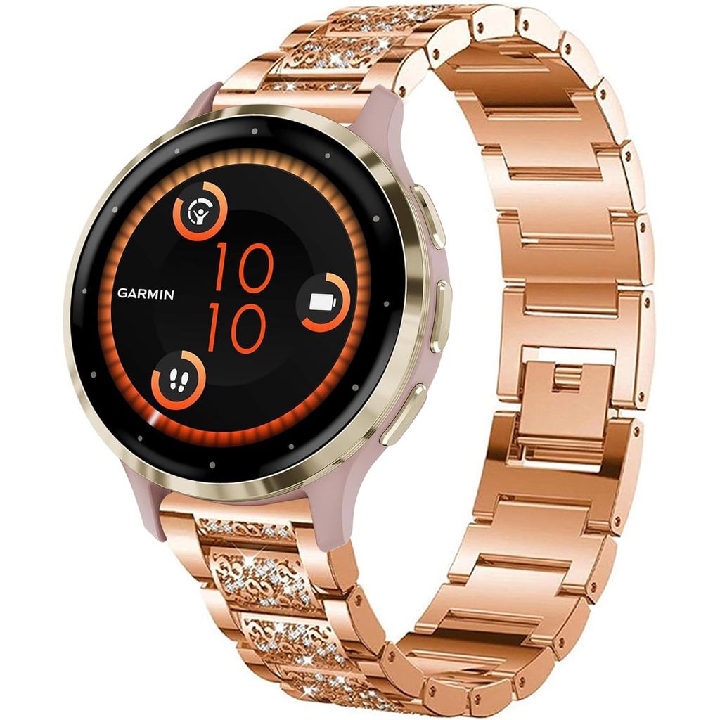 Tương thích với Garmin Venu 3S Band, Lamshaw 18mm Trang sức tháo nhanh Dây đeo kim cương Tương thích