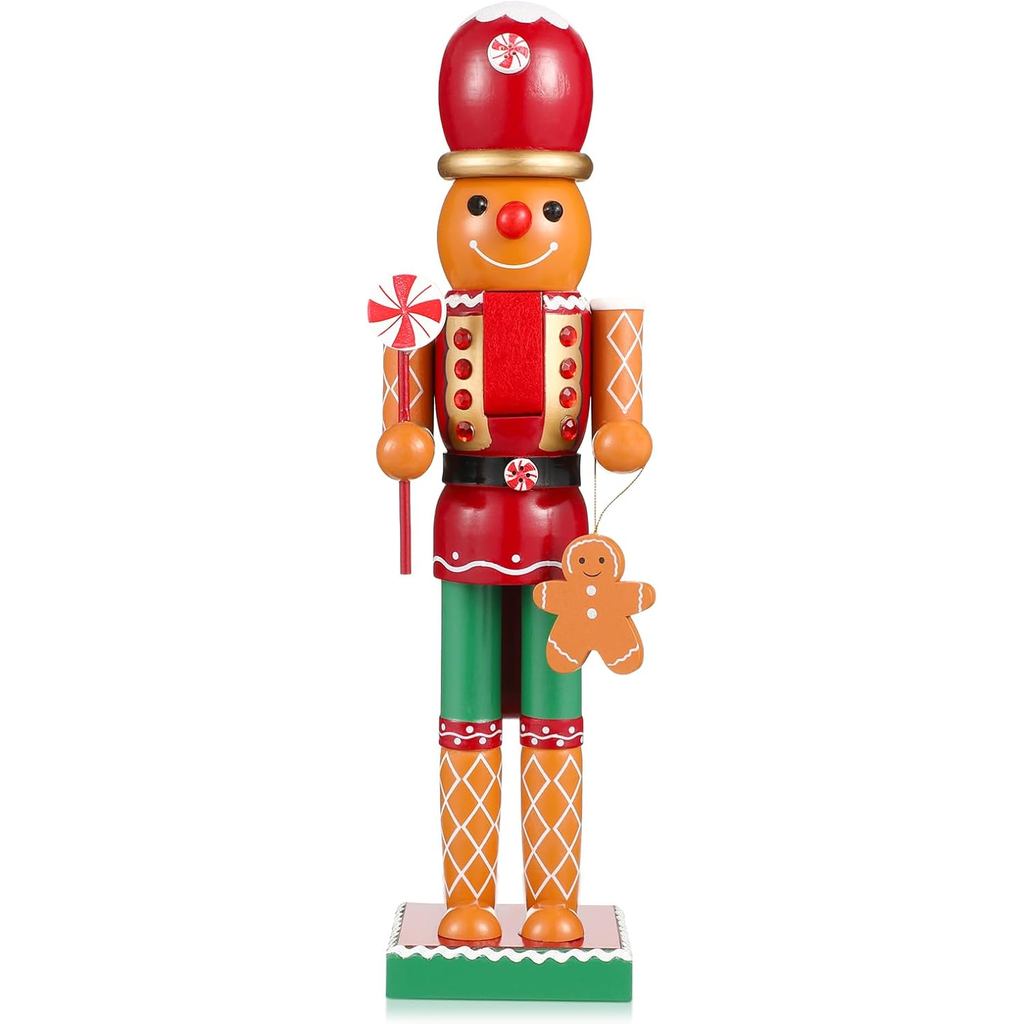 Giáng Sinh Bánh Gừng Nutcracker Nhân Vật, Cabilock Gỗ Nutcracker Gingerbread 14 Inch Gingerbread Man