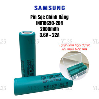   Mới 100%  Pin 18650 Samsung 20R 2000mAh Dòng Xả 22A Xả Cao 30A - Chính Hãng - Sản Xuất tại Hàn Quốc 