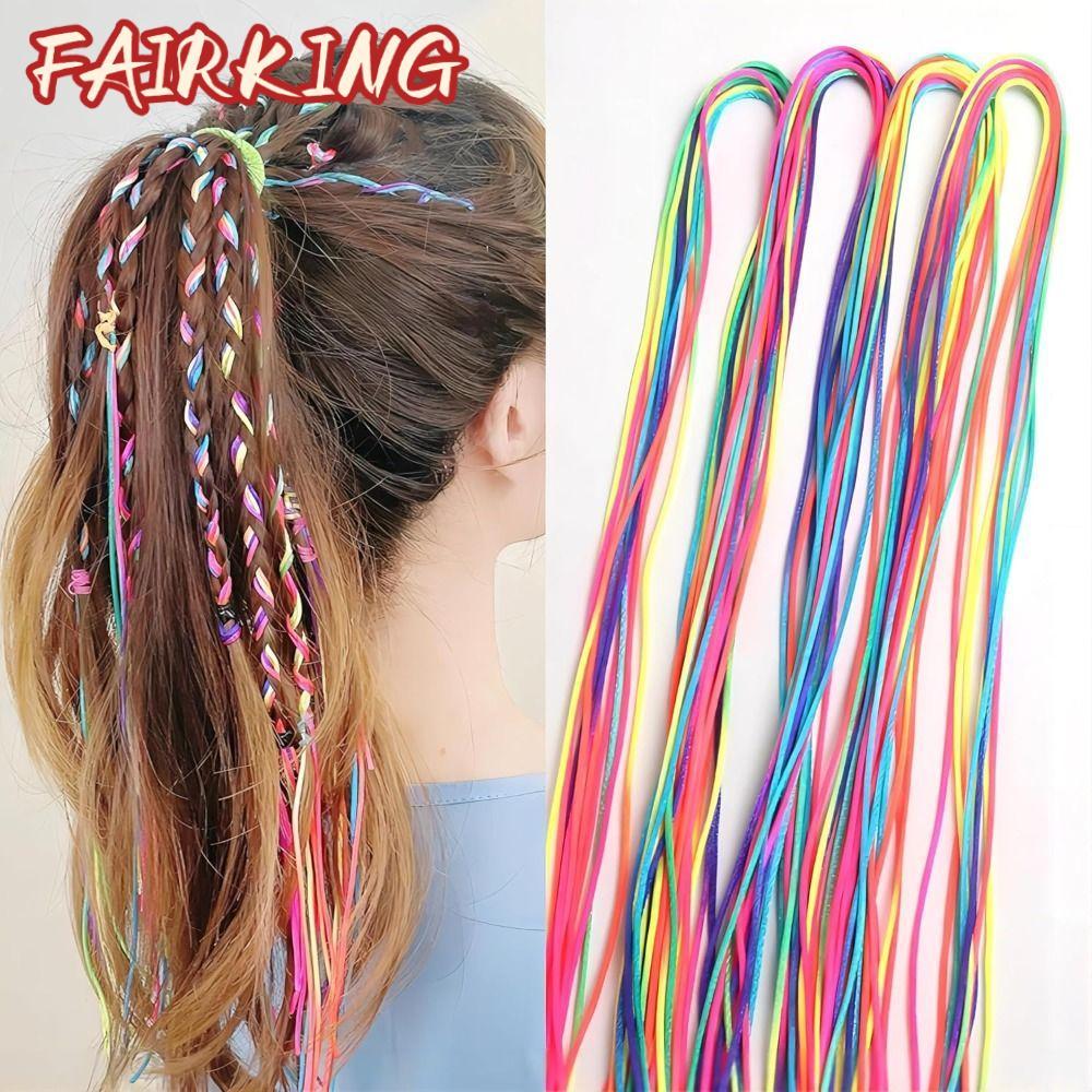FAIR KING 16 / 24 / 32 Chiếc Dây Buộc Tóc, Dây Buộc Tóc Cầu Vồng Bện Nhiều Màu Sắc Dây Buộc Tóc Màu 