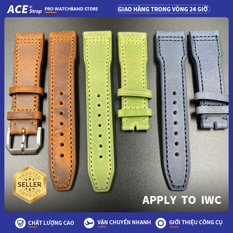 Áp dụng cho IWC, Dây đeo đồng hồ da bò dày 20 / 21 / 22mm