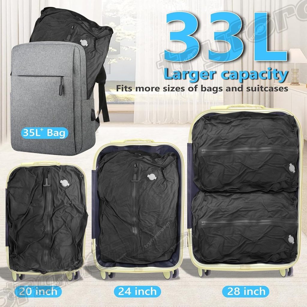 Túi nén chân không 33L cho hành lý với máy bơm điện di động, Túi niêm phong du lịch năm mới tiết kiệm không gian cho vali