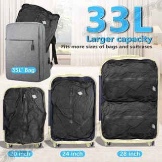 Túi nén chân không 33L cho hành lý với máy bơm điện di động, Túi niêm phong du lịch năm mới tiết kiệm không gian cho vali