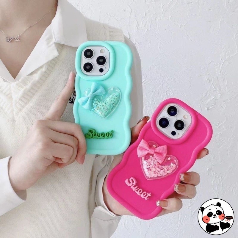 Ốp Điện Thoại Tình Yêu Lấp Lánh 3D Sóng Long Lanh Cho itel Vision 3 2 2S 1 Plus S25 Ultra S23 S18 S1