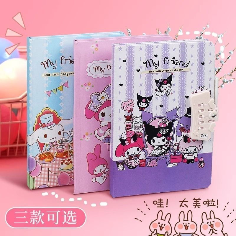 Sanrio Code Book Kuromi Melody Học Sinh Trẻ Em Notepad Nhật Ký Dễ Thương Bé Gái Notebook B1205