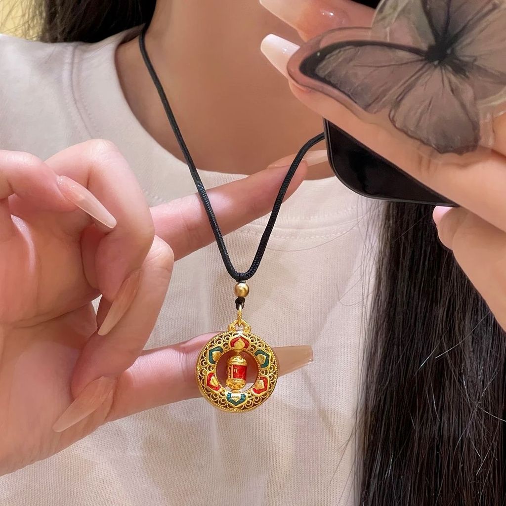 Mặt Dây Chuyền Hợp Kim Đồng Rỗng Phong Cách Mantra Sáu Xương - FUSHUN JM16