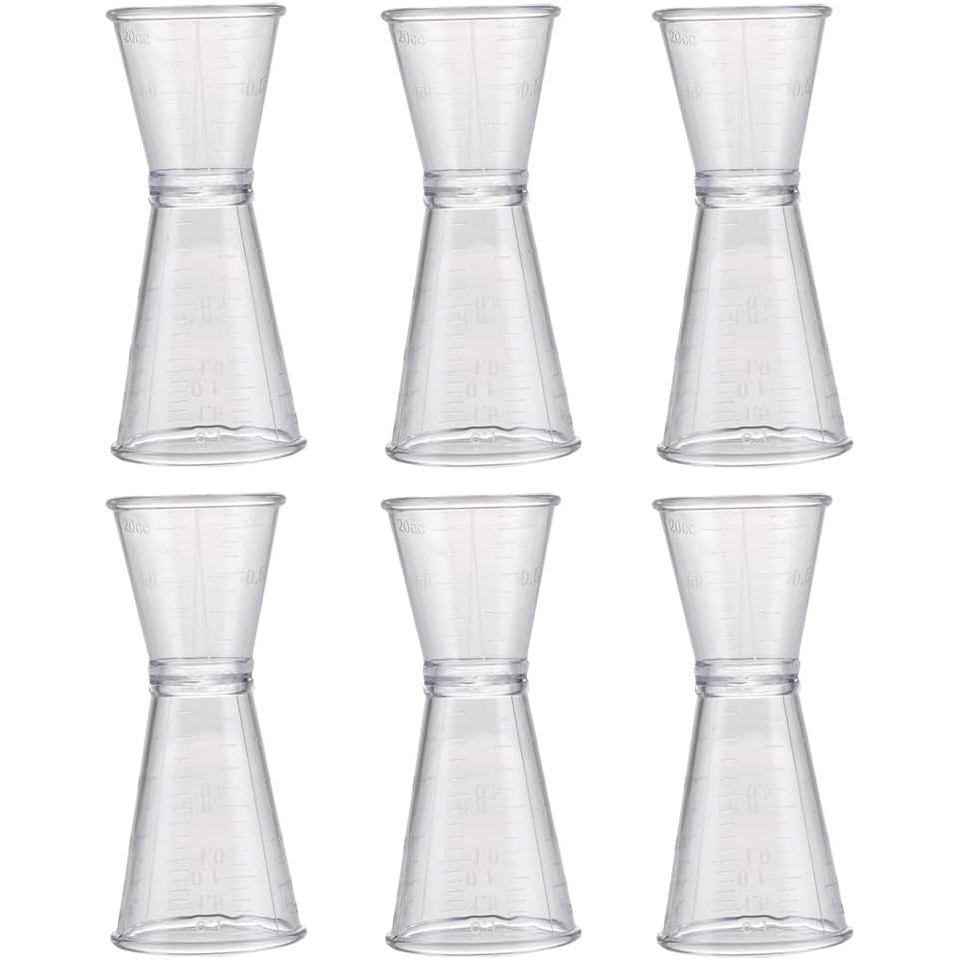 6 Miếng Double Head Jigger Plastic Cocktail Jigger Bar Đo Jigger 20ml / 40ml Double Jigger Bartendin