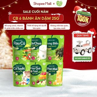  Combo 6 bánh ăn dặm cho bé Mămmy vị rau củ phô mai trái cây cá tuyết sữa chua rong biển 25g 