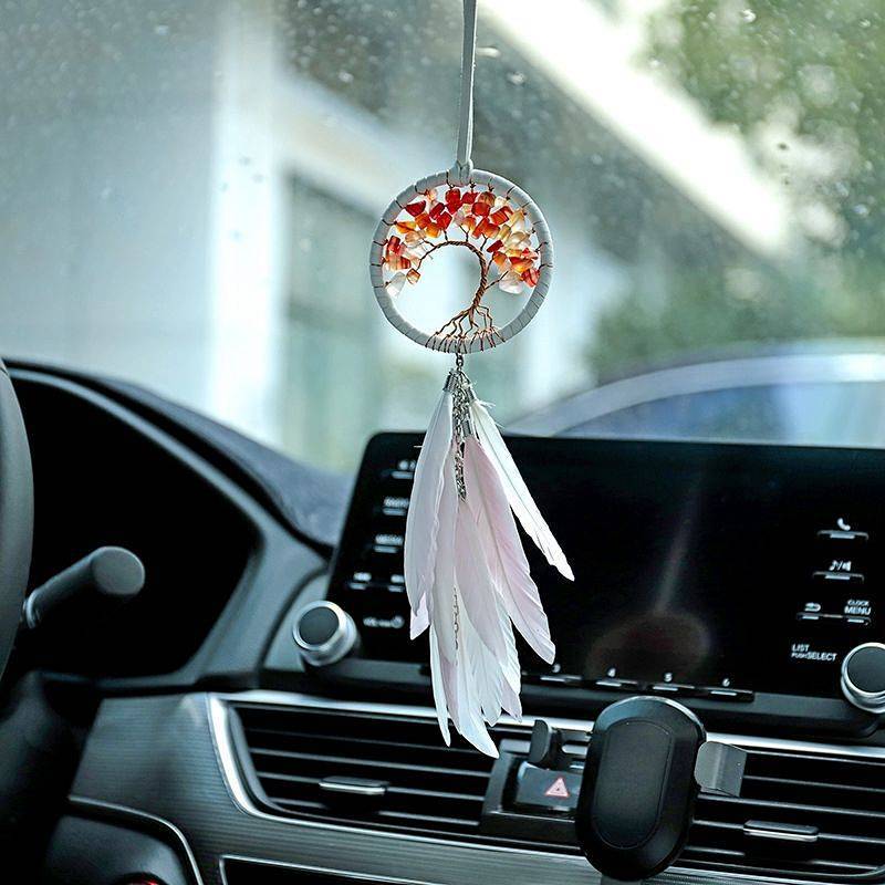 Car Pendant Tree of Life Small Ornaments Automobile Hanging Ornament Feather Pendant Ornament jYpZ