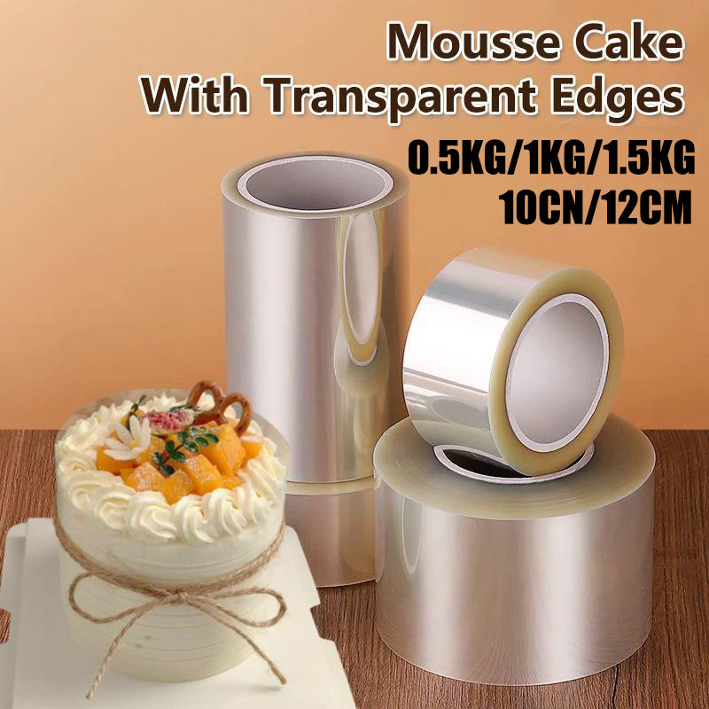 Phim bánh trong suốt 10 / 12cm / Tấm phim Acetate / Vòng cổ bánh Acetate / Cuộn Acetate / Vòng cổ bá