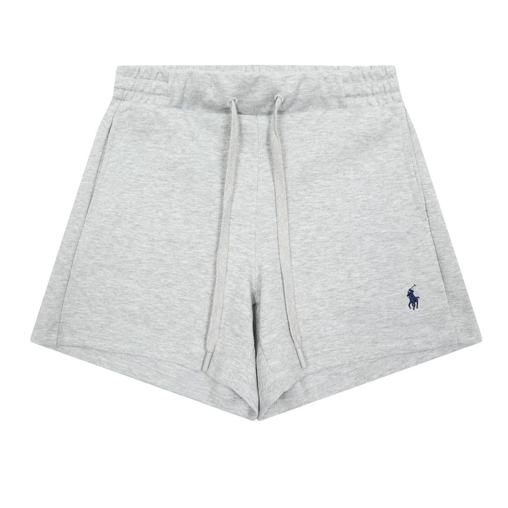 YZDL RL Pony Logo Embroidery polo Women's Solid Color Cotton Elastic Shorts Casual Loose Simple Wome