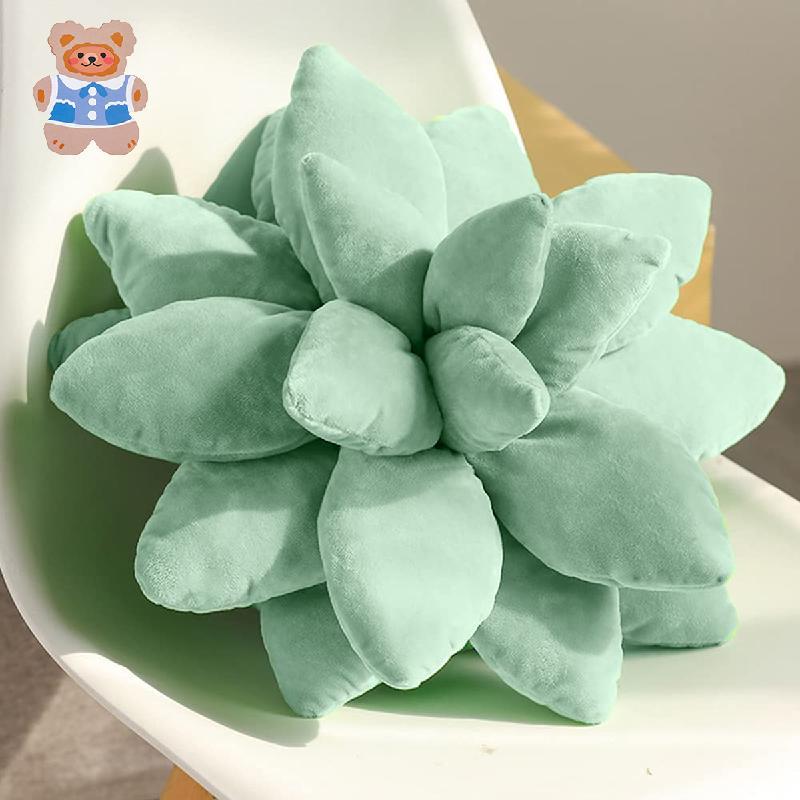 Gối xương rồng mọng nước 3D Gối dễ thương Sang trọng Màu xanh lá cây mọng nước Gối hình cây Gối mới 