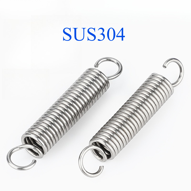 Lò xo căng thẳng inox 304 d = 1.2mm, OD8 / 10 / 12mm, L = 25 ~ 120mm lò xo căng thẳng có móc, áp dụn