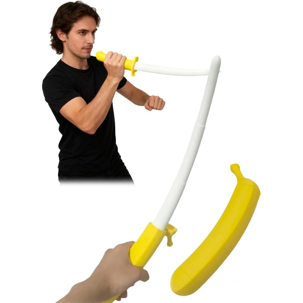 Cây đũa phép chuối bằng nhựa in 3D, Thanh kiếm chuối, Lưỡi chuối có thể thu vào, Đồ chơi kiếm chống 