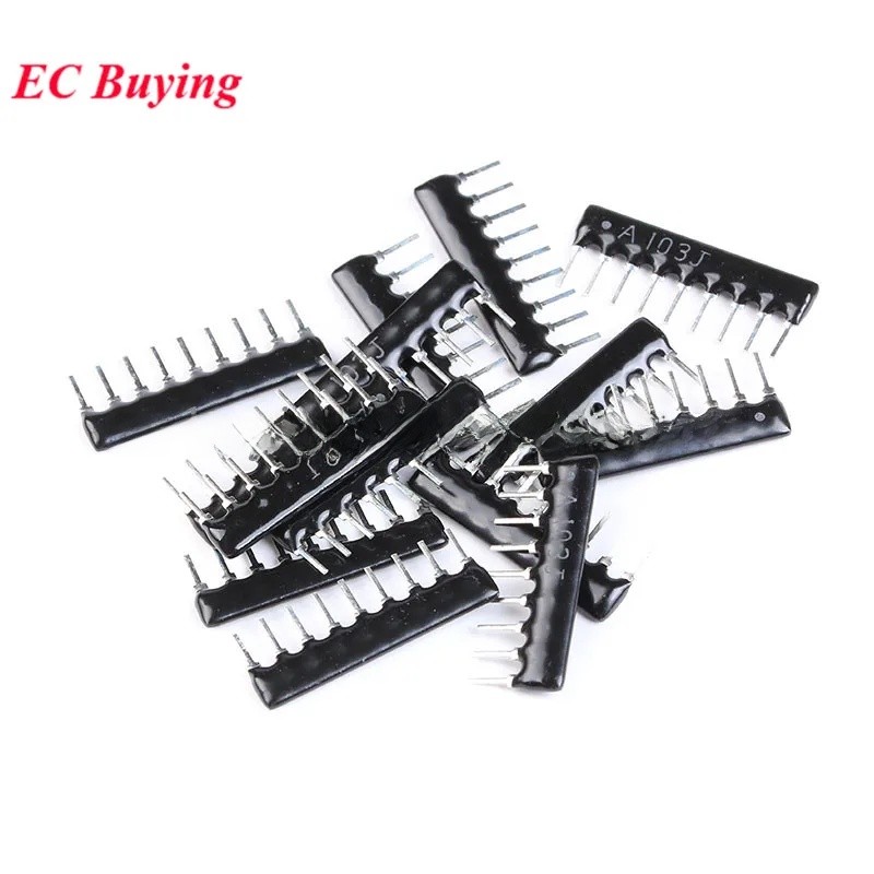 EC buying 10 Chiếc DIP Loại Bỏ 9Pin A103J Điện Trở Mạng Mảng A09-103 10K ohm A103 2.54MM Pin SIP-9