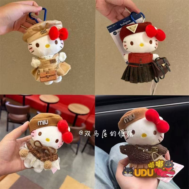 Merad Mùa Đông Nhỏ Áo Choàng Hello Kitty Mặt Dây Chuyền Cross-Dressing hello kitt Sang Trọng Búp Bê 