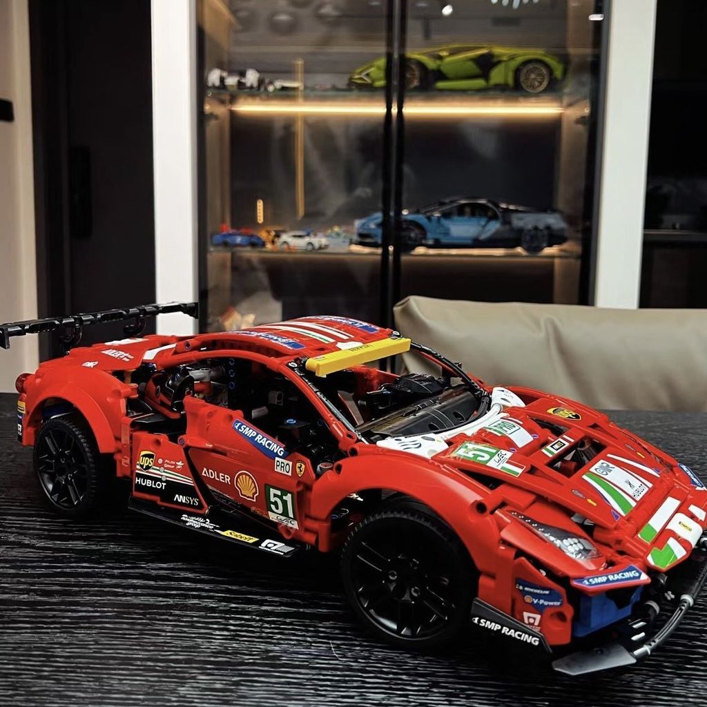 Tương thích với Lego Racing Khối Xây Dựng Ferrari 488 Xe Thể Thao Giáo Dục Trong Nước Lắp Ráp Điều K