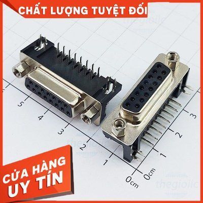 [3 Cái]- Cổng DB15 Cái 15 Chân Cong 90 Độ 2 Hàng Hàn PCB FixLab – Linh Kiện & Sửa Chữa