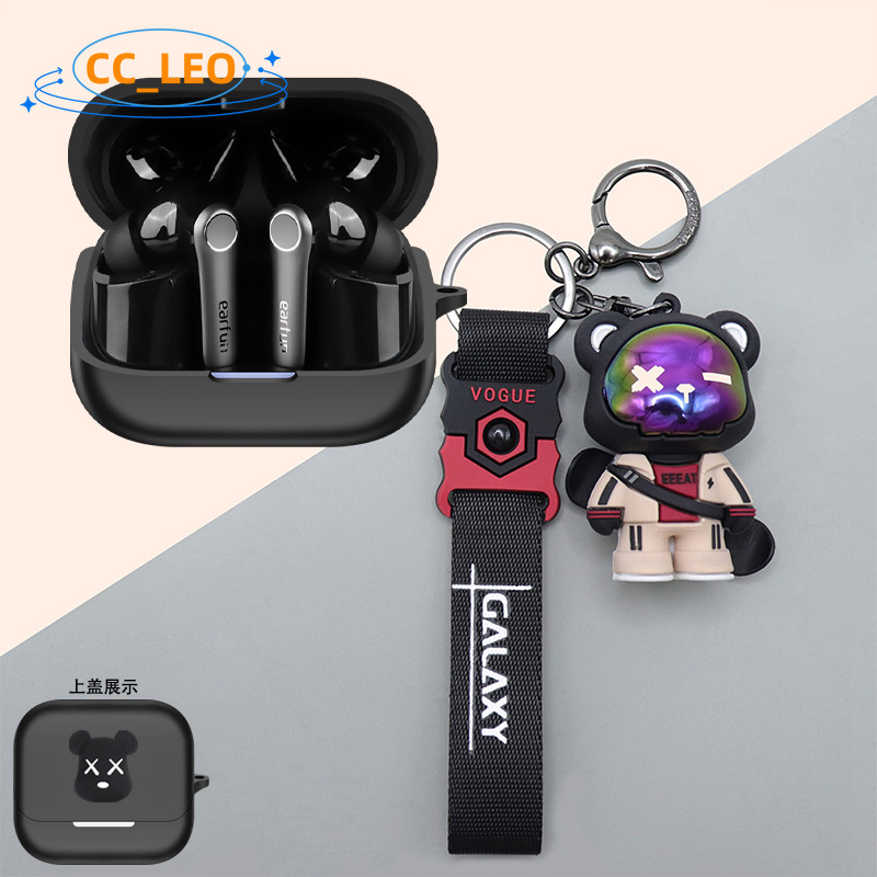 Suitable for EarFun Air Pro 4+ Case Cartoon Bear Dinosaur Keychain Pendant Cute EarFun Air Pro 4 Plu