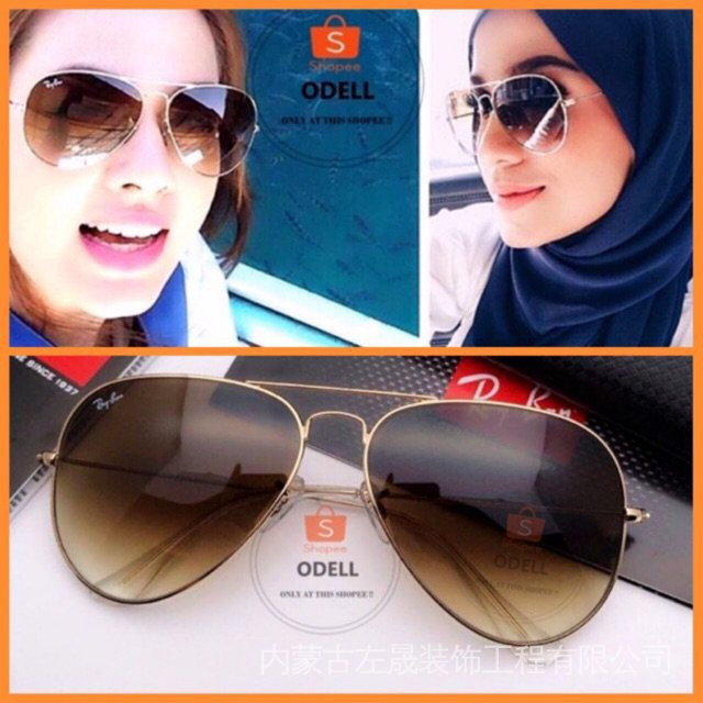 Thương hiệu thời trang Ray-Ban Aviator Sunglasses-2 tông màu MU0E