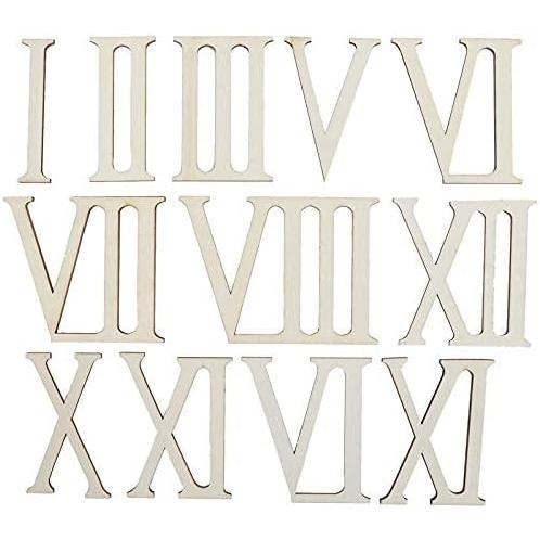 12 Cái Chưa Hoàn Thành Gỗ Chữ Số La Mã Hình Chữ Số La Mã Bằng Gỗ Hình Chữ Số Gỗ Hình Chữ Số Đồng Hồ 
