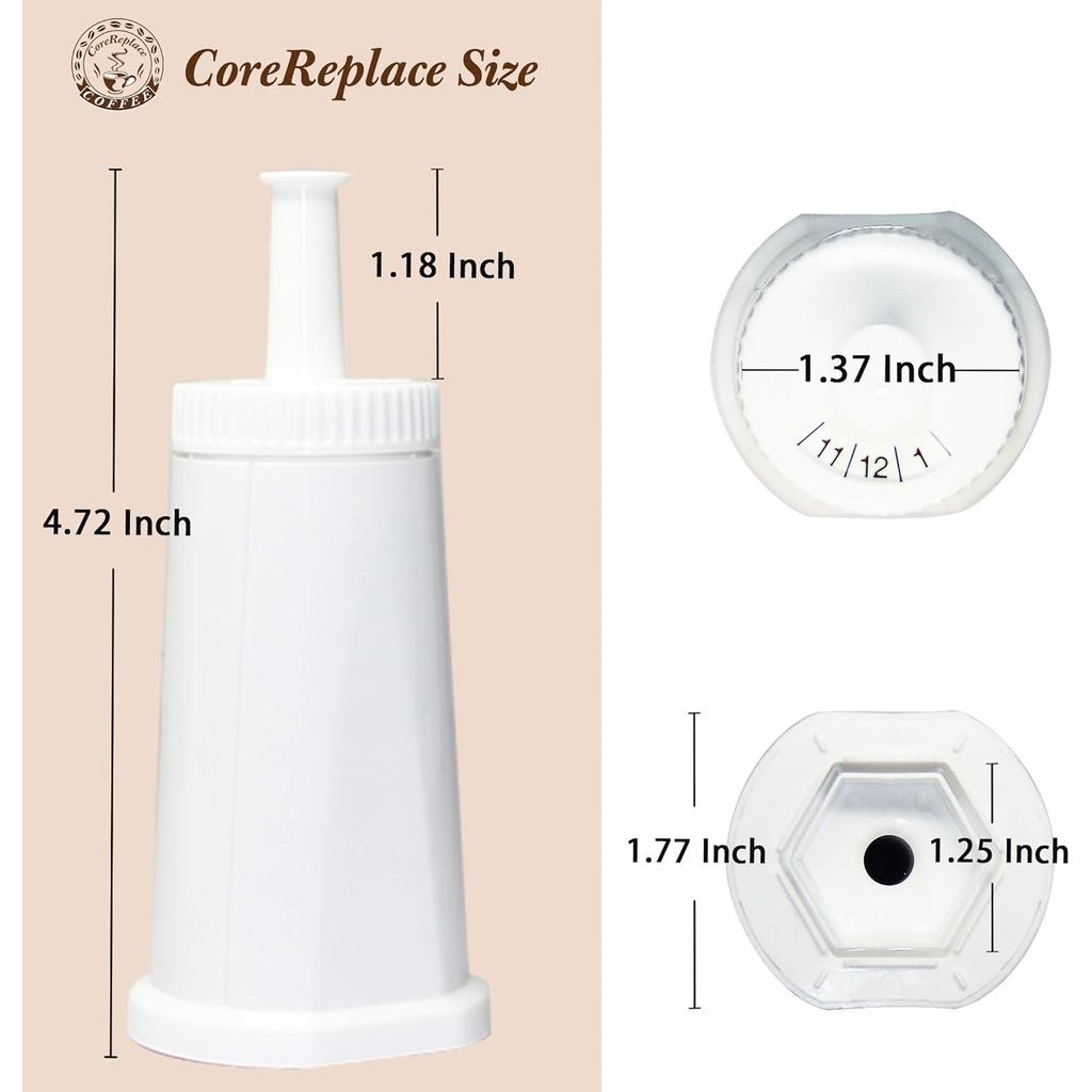 Bộ lọc nước thay thế 4 gói cho máy Breville Barista Touch Espresso BES880, Barista Pro BES878, Oracl