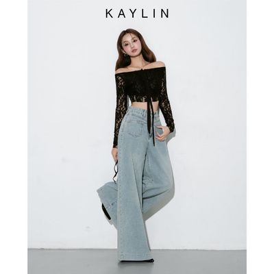 Quần Jean KAYLIN ống suông form rộng chất vải denim dầy dặn phong cách retro đường phố - N2279