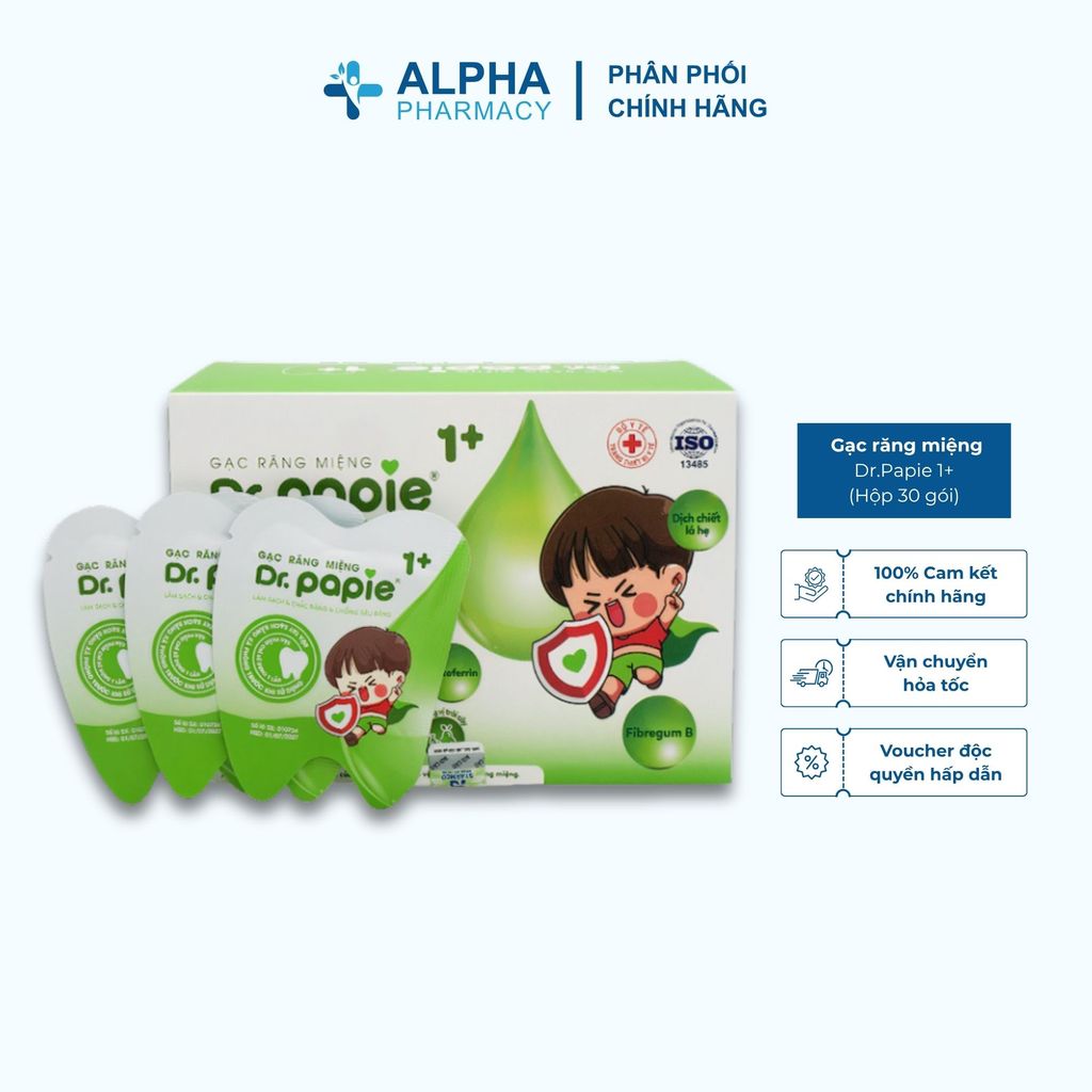 Gạc Răng Miệng Dr.Papie 1+ Chống Sâu Sún Răng Cho Bé