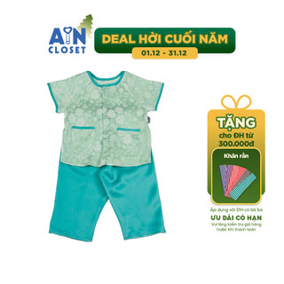  Bộ quần áo Bà Ba Dài tay ngắn bé gái họa tiết Hoa Cúc Xanh Ngọc Gấm Lụa - AICDBGV96PAY - AIN Closet 