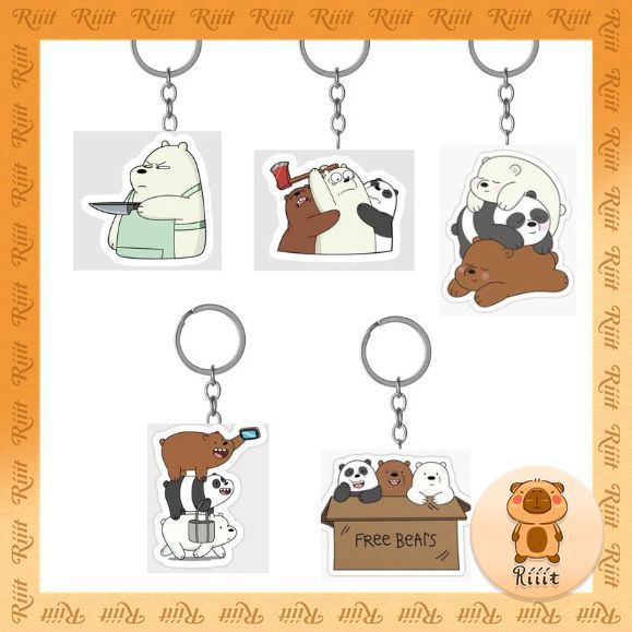 Móc khoá We Are Bears Chúng Tôi Đơn Giản Là Gấu dễ thương, đáng yêu dành tặng trang trí balo