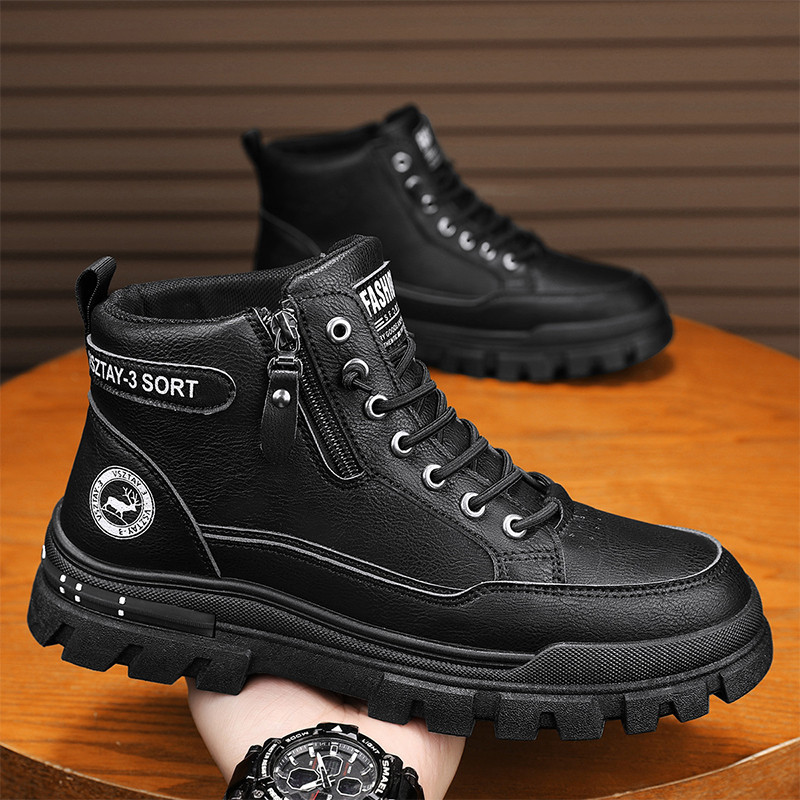 Men's Fashion Korean Style Flat High-top Martin Boots Korean Trend Martin Boots