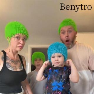 Benytro Vỏ đầu tóc dài BENYTRO, Trang trí tiệc ngộ nghĩnh Di động đầy màu sắc Vỏ đầu, Cao su mềm mại Mũ bóng gai lạ