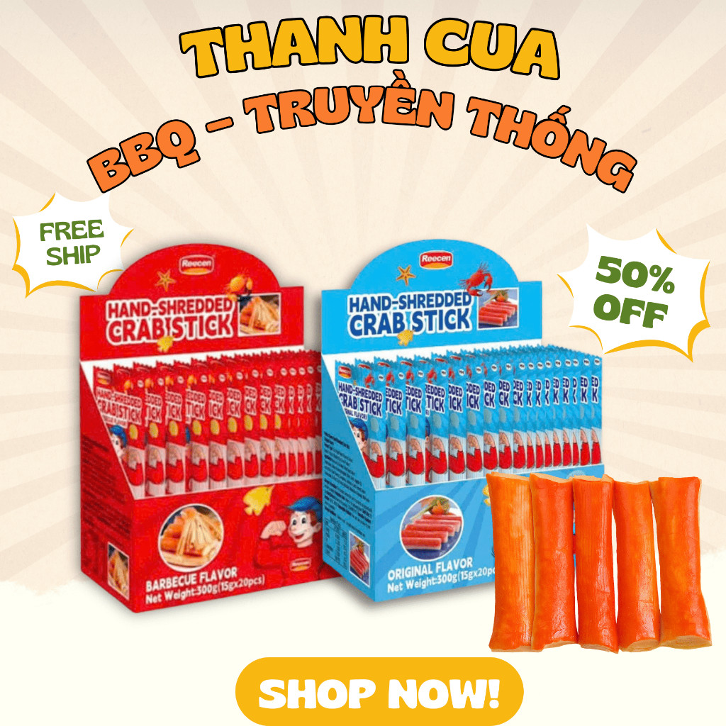 Hộp Thanh Cua (20 gói*15G) Tẩm Vị Ăn Liền Hót Hòn Họt-Ăn Vặt Cùng  FunFood.