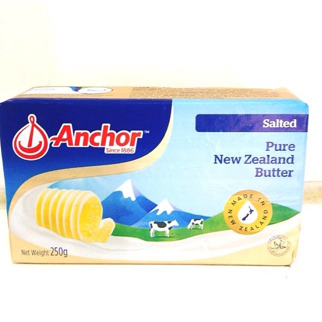 Bơ mặn Anchor - Anchor Salted Butter miếng 250g đồ xôi hoa đậu, làm bánh rau câu