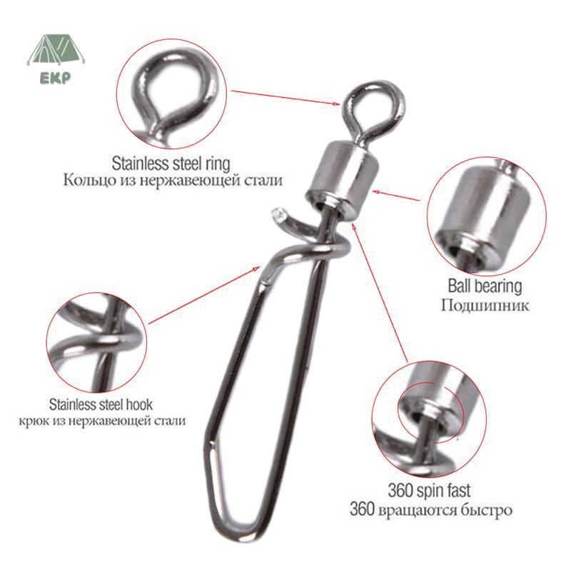 [EKP] Bộ 50 Câu Cá Xoay Coastlock Snap Câu Cá Kết Nối 2 # -10 # Tốt