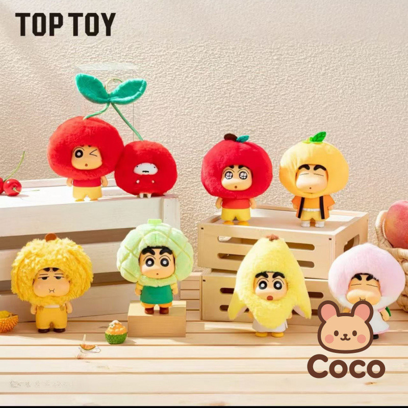 Hàng sẵn có [Chính hãng] Crayon Shin-Chan Fruit House Series Plush Charm Apple Crayon Shin-Chan Móc 