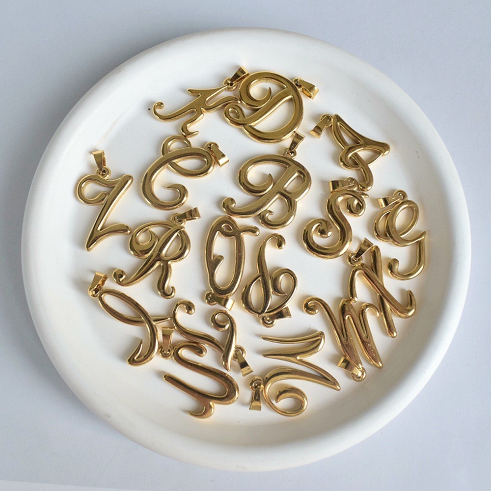 Mặt dây chuyền chữ cái ban đầu vàng 18K 20mm A5268