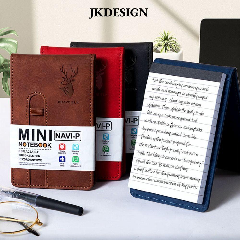 Sổ tay JKDESIGN A7, Sổ tay bỏ túi bằng da đường ngang, A7 Portbale Mini Notepad Business