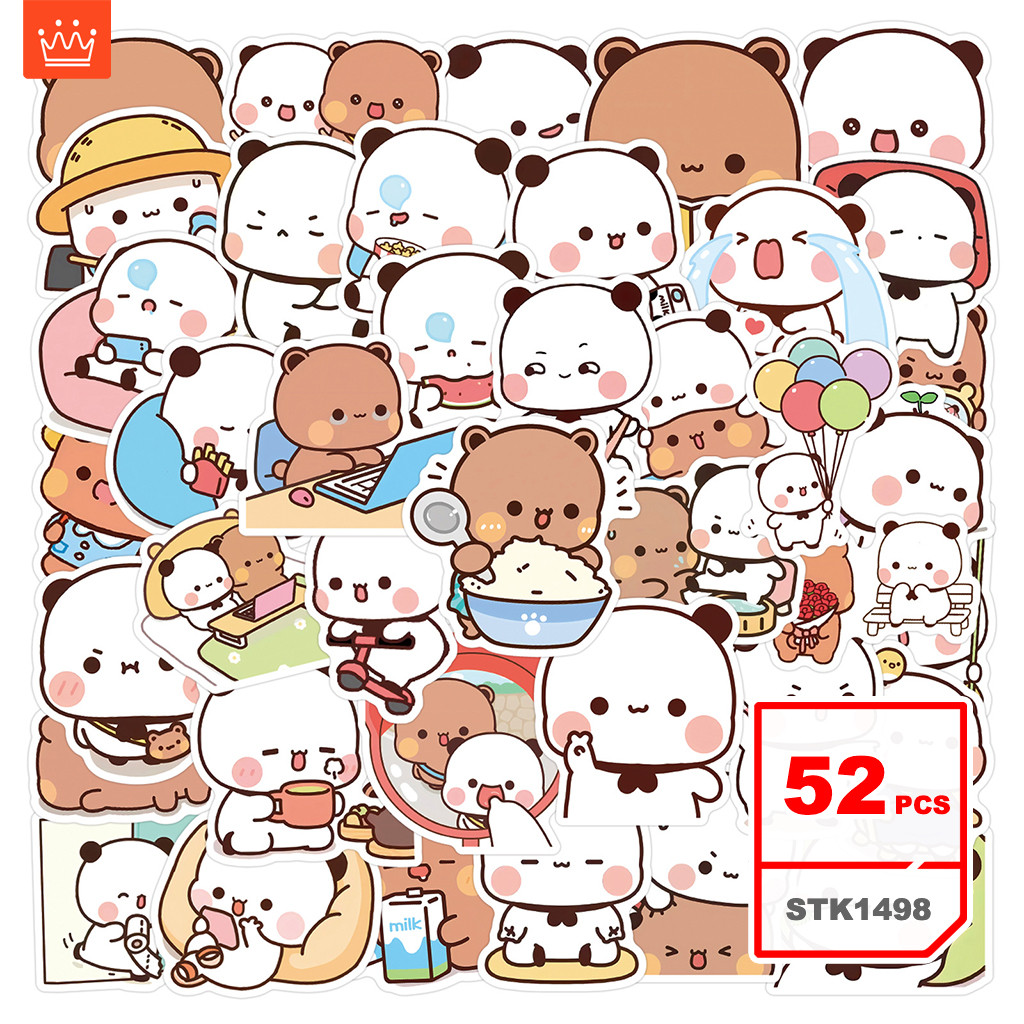 Bộ Hình Dán Mochi Cat Phim Hoạt Hình Ghi Định Tự Dán Graffiti Chống Nước Cho Trẻ Em, 52 Cái
